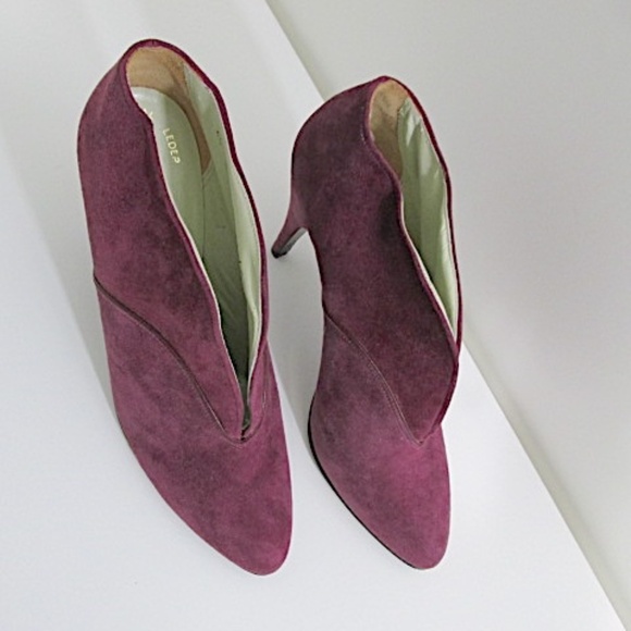 Vintage Charles Jourdan Fuchsia Suede Ankle Boots, NWOT, Size 6.5 - Picture 8 of 10